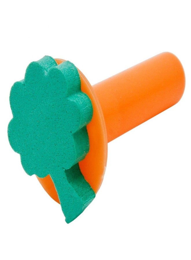 Brille Bee فرش طلاء إسفنجية من بريل بي، أشكال زهور، أدوات رسم فنية، طوابع جرافيتي يمكنك صنعها بنفسك لتعليم الأطفال في المراحل المبكرة (6 قطع بمقابض طوابع) - Image 2